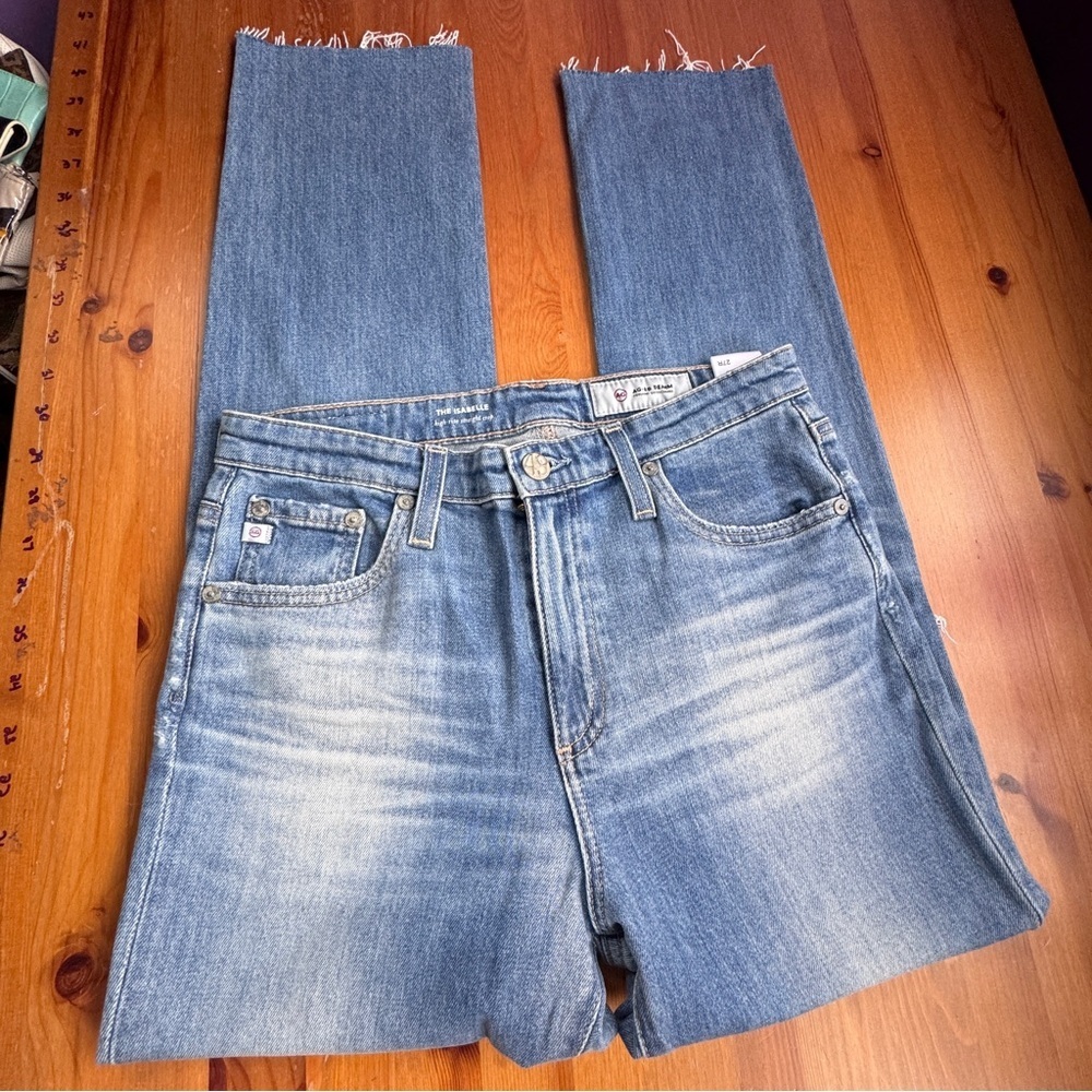 AG Adriano Goldschmied the Isabelle high rise straight cropped jeans size 27r - Picture 9 of 14